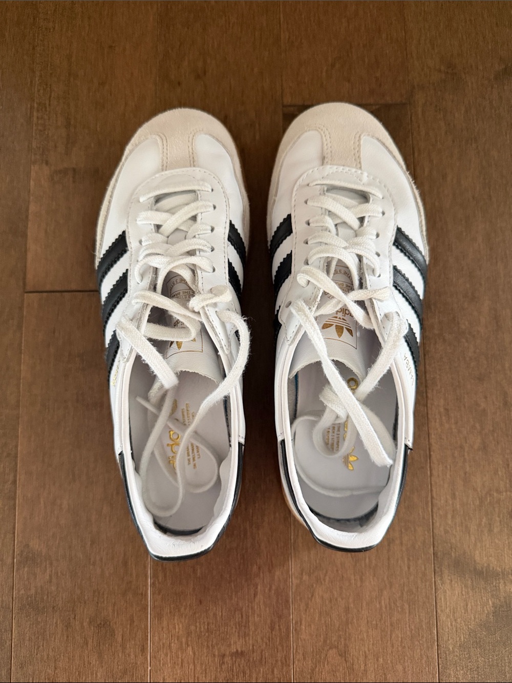 Adidas Samba Decon White Sneakers with Black Stripes